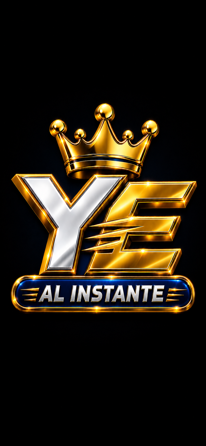 Logo oficial dorado YE Al Instante con corona de YissyExpress